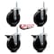 Service Caster 5 Inch Hard Rubber Wheel Swivel 58 Inch Threaded Stem Caster Set 2 Brakes SCC SCC-TS20S514-HRS-58212-2-PLB-2 - alternate 2